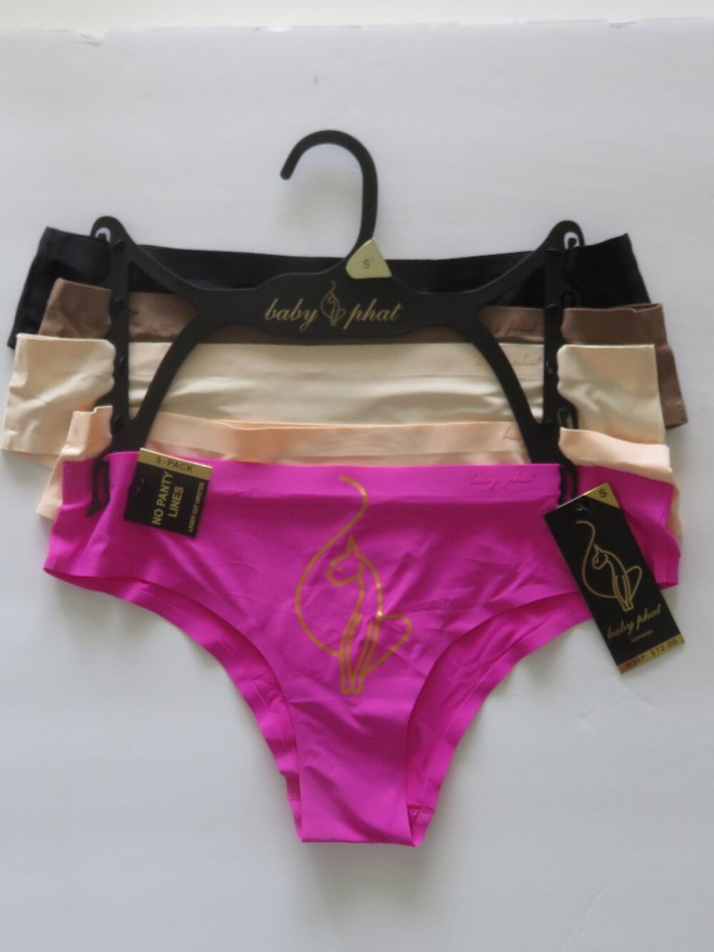 (#138) Baby Phat Seamless 5-pack Laser Cut Hipster Panties